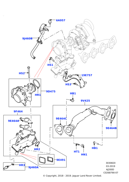 Egr Contası-Lr082315 A-Aj813344 (Jaguar)-2.0 Dizel/Range Rover Range Rover Velar