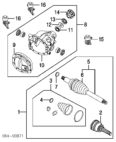 Aks Komple Arka ( R-L )-Tob000110 A-/Freelander 1