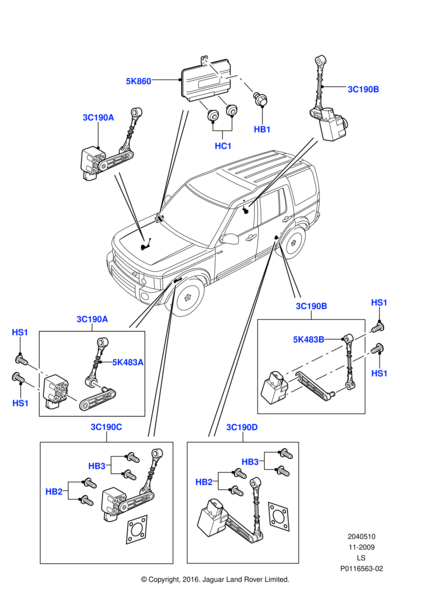 Eas Sensörü Arka Sağ ( 3 Pin )-Lr020161 H-Rqh500041-Rqh500043-Rqh500042-/Range Rover Sport-Discovery 3