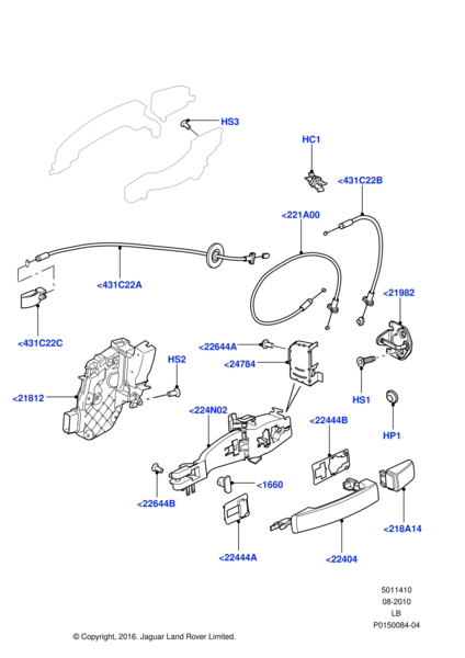 Kapı Kolu Kapağı Ön Sağ Arka ( R-L )-Lr018254 E-/Range Rover Sport