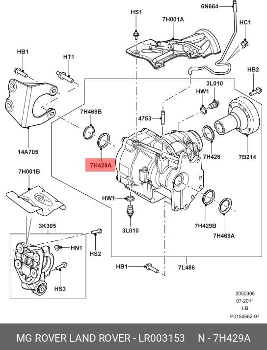 Aks Keçesi Ön Difransiyel Sağ İç -Lr003153 C-J9C7795 (Jaguar)-/Freelander 2