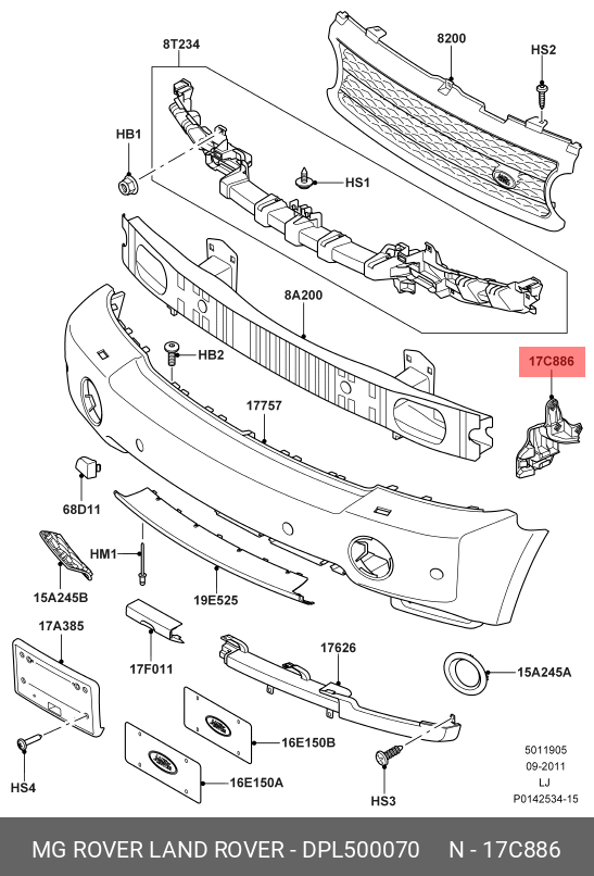 Tampon Bağlantı Braketi Ön Sol-Dpl500070 E-/Range Rover New 2