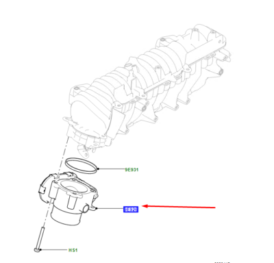 Boğaz Kelebeği Komple (Hava Akış Metre)-Lr073708-Lr125874-Aj813373 (Jaguar)-Jde40524 (Jaguar)-2.0 Dizel/Range Rover Sport-Range Rover Range Rover Velar