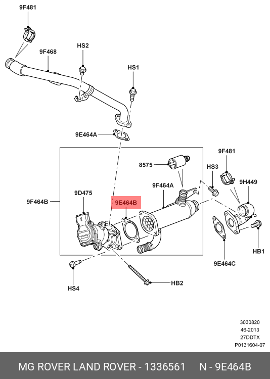 Egr Valf Contası-1336561 B-Jde3312 (Jaguar)-/Range Rover Sport-Discovery 3