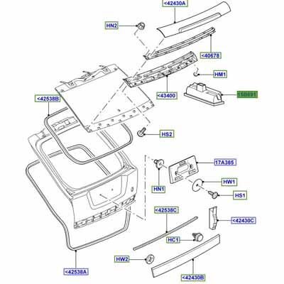 Arka 5.Kapı Swici-Yuz500020 H-Lr020997-Lr042648-Lr083610-Lr042648-/Range Rover Sport-Freelander 2