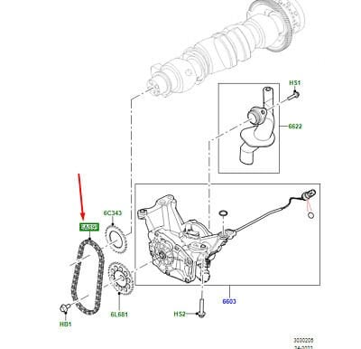 Yağ Pompa Zinciri-Lr139763 F-Jde40857 (Jaguar)-2.0 Dizel/Range Rover Range Rover Velar