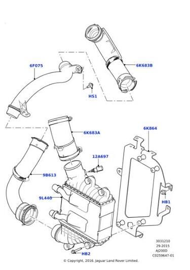 Hava Sıcaklık Sensörü (İntercool)-Lr071745-T2H3651 (Jaguar)-2.0 Dizel/Range Rover Evoque