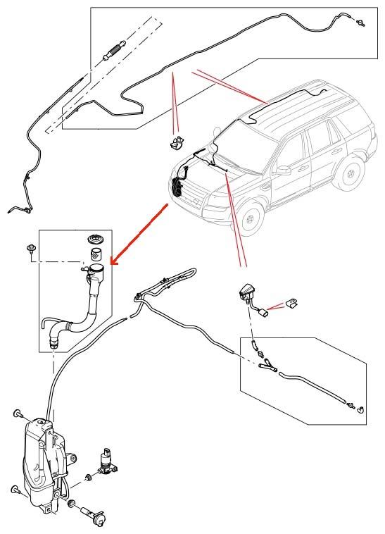 Cam Su Fıskiye Depo Boğazı-Lr002313-/Freelander 2