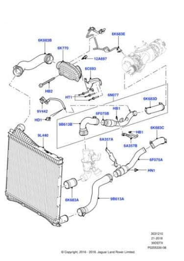 Hortum İntercool Sol Alt ( Çıkış )-Lr020026 İ-3.0/Range Rover Sport