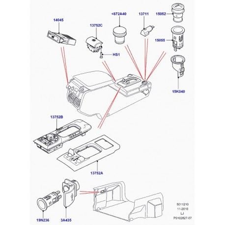 Koltuk Isıtma Düğmesi Arka-Yug000230Puy-/Range Rover New 2