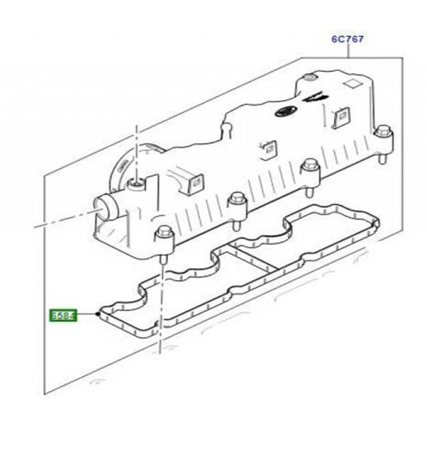 Motor Havalandırma Kapağı Contası-Lr105593-Jde39883 (Jaguar)-Jde39884 (Jaguar)-Lr105594-2.0 Dizel/Range Rover Evoque-Discovery Sport