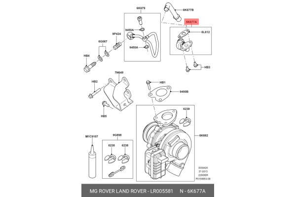 Turbo Hortumu Dönüş Üst-Lr005581-/Freelander 2
