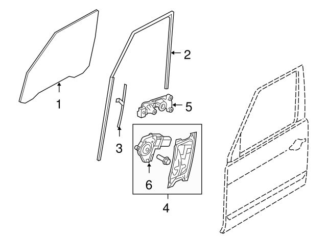 Ön Kapı Cam Fitili Sol -Lr007492-Lr006536-Cfe500270-/Freelander 2