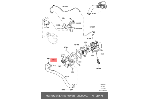 Egr Valfi-Lr000997 D-Aj811155 (Jaguar)-2.2/Freelander 2