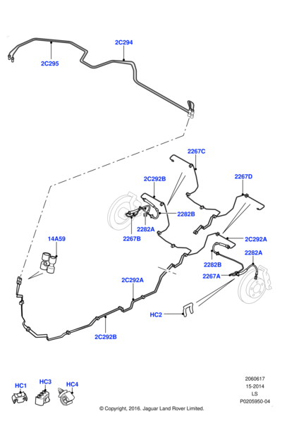 Fren Hortumu Arka ( R-L )-Lr044351 E-Lr052199 - Lr018112-Lr058010-Lr018112-Shb500280-Lr018112-2.7/Range Rover Sport-Discovery 4