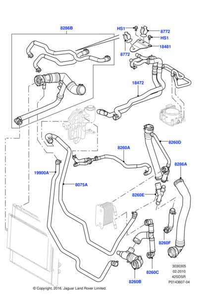 Motor Su Tank Hortumu-Pch501870 R-4.2/Range Rover New 2