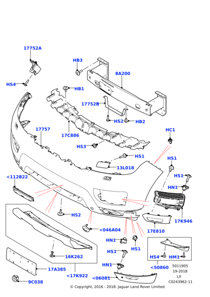 Tampon Fıskiye Kapağı Sol ( Primed )-Lr045045 E-/Range Rover Sport