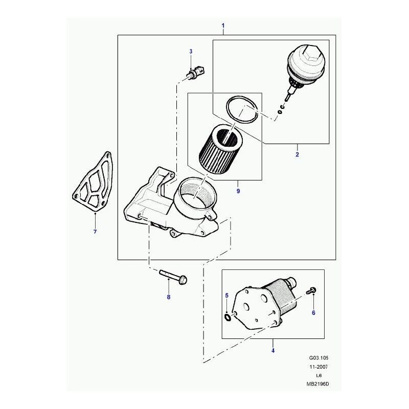 Yağ Soğutucu Komple ( Motor )-Pbc101370 B.-Td4/Freelander 1