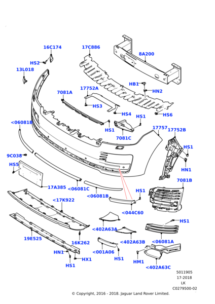 Ön Tampon Bağlantı Braketi Sol-Lr098694 R-/Range Rover New 2