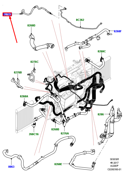 Genleşme Tank Hortumu-Lr138370-Lr100552-2.0 Benzinli/Range Rover Sport