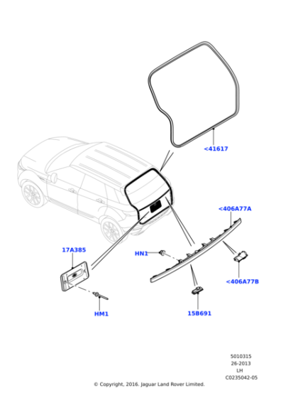 Arka 5.Kapı Açma Swici-Lr029038 E-/Range Rover Evoque