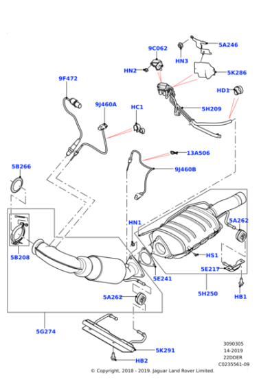 Egzoz Gaz Basınç Sensörü ( Tek Sensör )-Lr133910-C2D48828 (Jaguar)-C2Z31296 (Jaguar)-/Range Rover Sport-Range Rover New