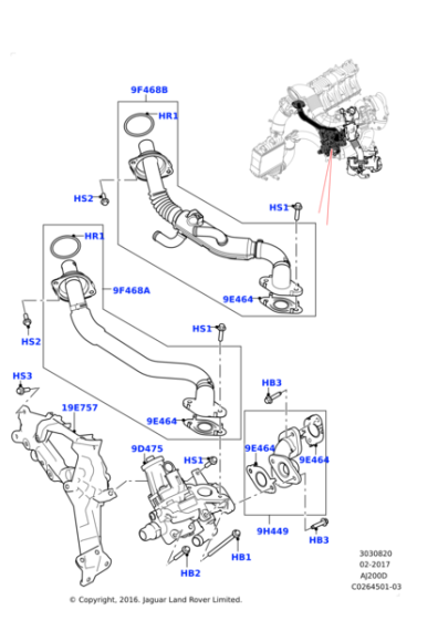 Egr Boru Oringi Sol-Lr083963 E-T4N15216 (Jaguar)-2.0 Dizel/Discovery Sport-Range Rover Range Rover Velar