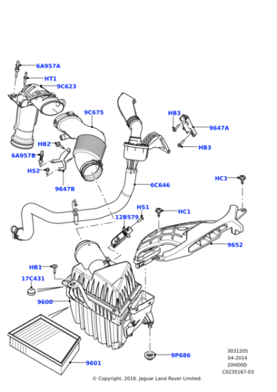 Hava Hortumu Komple -Lr025081 E-2.0 Benzinli/Range Rover Evoque