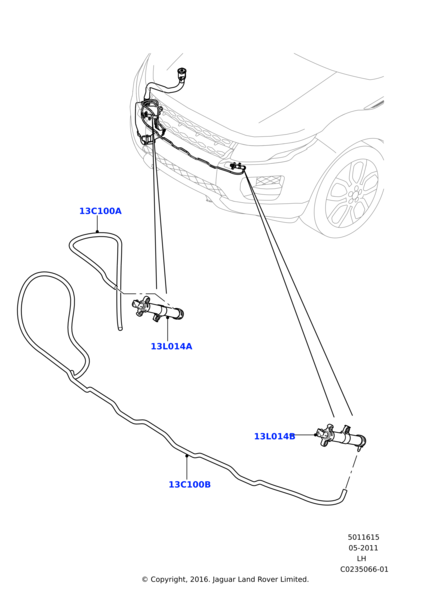 Ön Far Su Fıskiyesi Sol-Lr024211 E-Range Rover Evoque