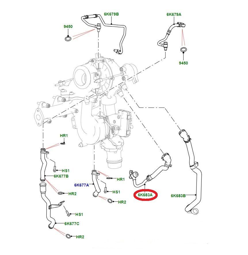 Turbo Hortumu -Lr081653-Jde39026 (Jaguar)-/Range Rover Range Rover Velar