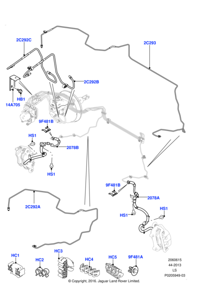Fren Hortumu Ön Sol-Shb500033 L-Lr058049-Lr018107-Lr013736-Lr020006-Lr044356-Lr052214-Shb500039-/Discovery 3
