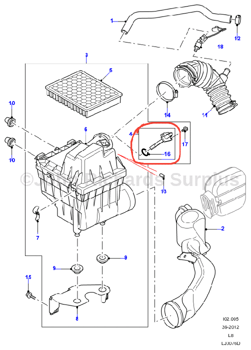 Hava Emiş Sensörü-Lr019830 E-8V2112B579Aa-Range Rover Evoque-Freelander 2