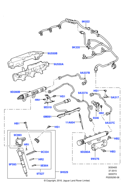 Enjektör Kütüğü Sol-Lr013182 B.-Lr035125-Lr040877-Jde33019 (Jaguar)-3.0/Range Rover Sport