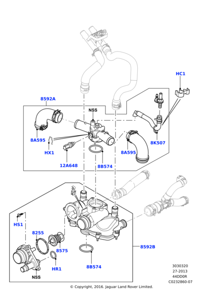 Termostat Hortumu-Lr023142-/Range Rover Sport-Range Rover New 2