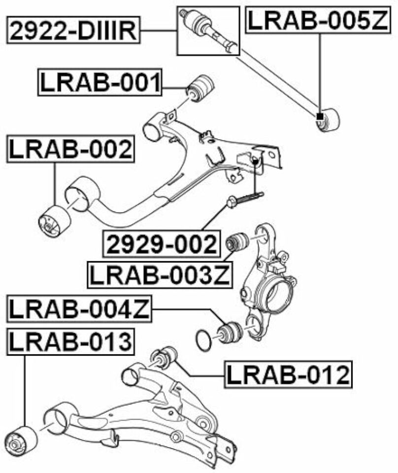Aks Taşıyıcı Arka Sol-Rlh500030 E-Lr045823-/Range Rover Sport