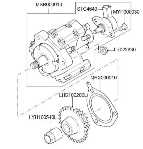 Mazot Pompa Contası-Mhx000010 B.-Mhx100190-Td4 - 3.0/Freelander 1-Range Rover New 2
