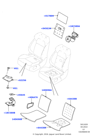 Koltuk Isıtıcı Ped Ön ( Oturak )-Lr042348-/Range Rover Sport