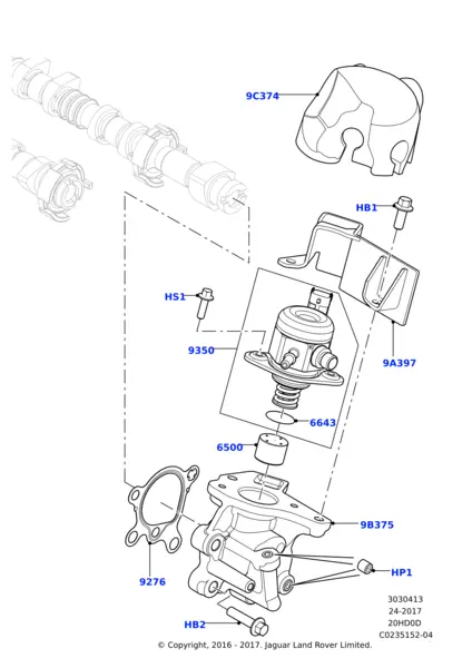 Benzin Pompa Contası-Lr025257 G-Xr858478 (Jaguar)-2.0 Benzinli/Range Rover Evoque