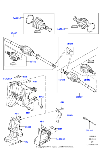 Aks Komple Ön Sol-Lr061604 O-Lr117057-LR180070-LR139088-J9C1446-J9C15403-J9C39444-J9C23043 (JAGUAR)/Range Rover Evoque
