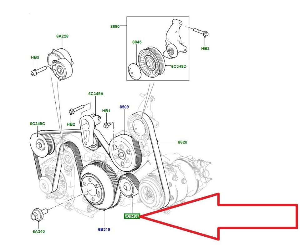 Kayış Gergi Bilyası Sol Alt-Lr086420 O-Lr057452-C2D19769 (Jaguar)-C2D51409 (Jaguar)-/Range Rover Sport