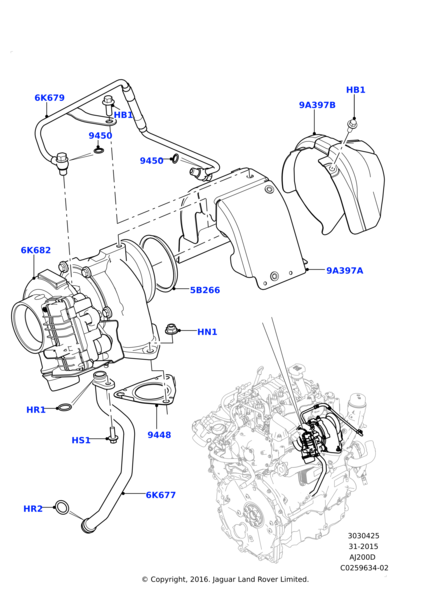 Turbo Yağ Boşaltma Boru ( Oringi )-Lr073688 G-Jde36825 (Jaguar)-2.0 Dizel/Range Rover Evoque