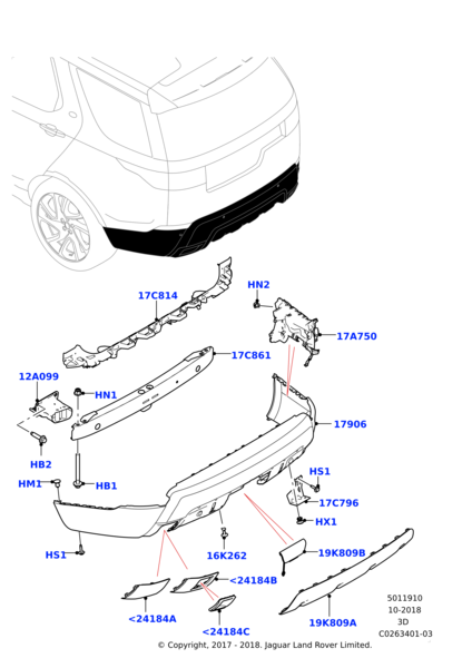 Arka Tampon Çeki Kapağı-LR083030-Discovery 5