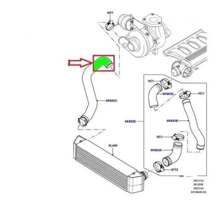 İntercool Turbo Ara Hortum ( Küçük ) -Pnh000163 İ-3.0/Range Rover New 2