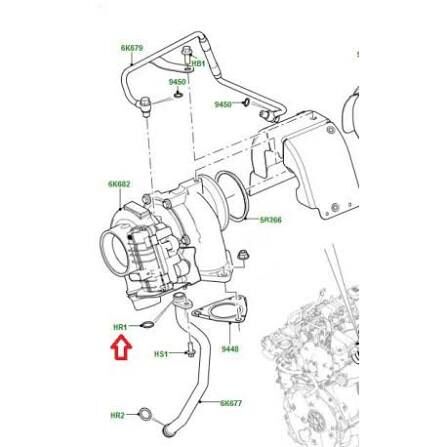 Turbo Yağ Boşaltma Boru ( Oringi )-Lr073687 A.-Jde36824 (Jaguar)-/Range Rover Evoque