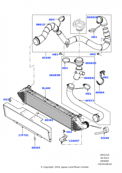 İntercool Hortumu-Lr050236 Y -Lr024633-2.0 Benzinli/Range Rover Evoque