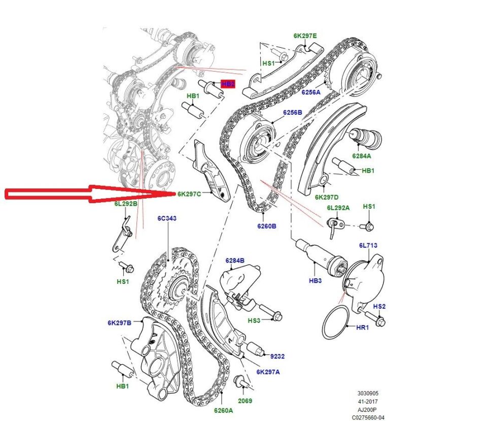 Eksantrik Kızağı Üst Sol-Lr091745-Jde38698 (Jaguar)-2.0 Benzinli/Range Rover Evoque
