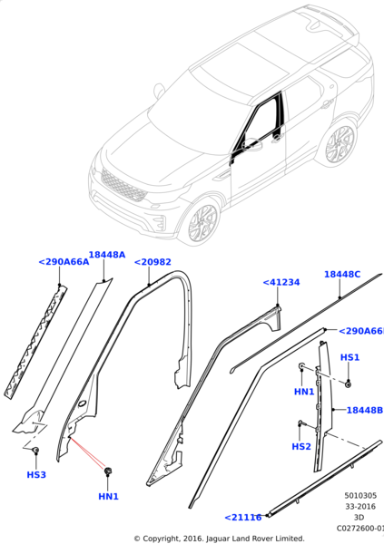 Ön Kapı Üst Çıtası Sağ-Lr101098-Lr164053-/Freelander 2