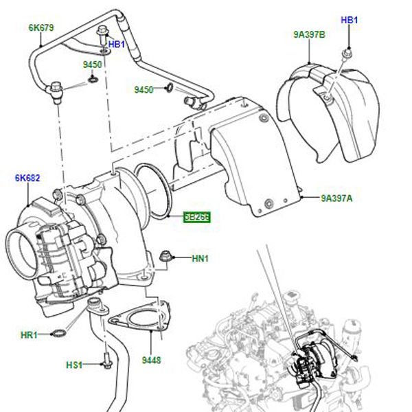 Egzoz Boğaz Contası-Lr072251 L-T2H11760 (Jaguar)-2.0 Dizel/Range Rover Evoque