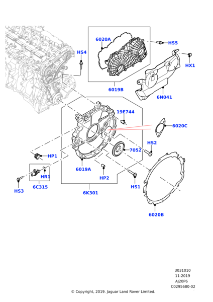 Arka Krank Keçesi-Lr122697 E-Aj814076 (Jaguar)-2.0 Benzinli/Range Rover Sport