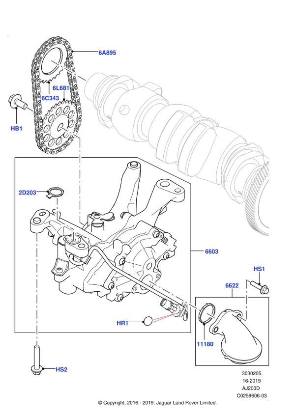 Yağ Pompa Zinciri ( 24.50 Cm )-Lr073751 S-Aj813322 (Jaguar)-2.0 Dizel/Discovery Sport-Range Rover Range Rover Velar